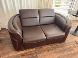 Sofa braun 2 Sitzplätze Leder guter Zustand