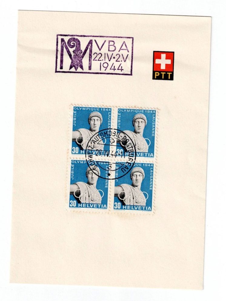 Alle Briefmarken: Schweiz, Olympisches Komitee 1944, – Gebraucht aus Hinteregg von McCharly01 3