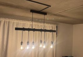 Hängelampe schwarz mit 6 Leuchtmitteln gebraucht
