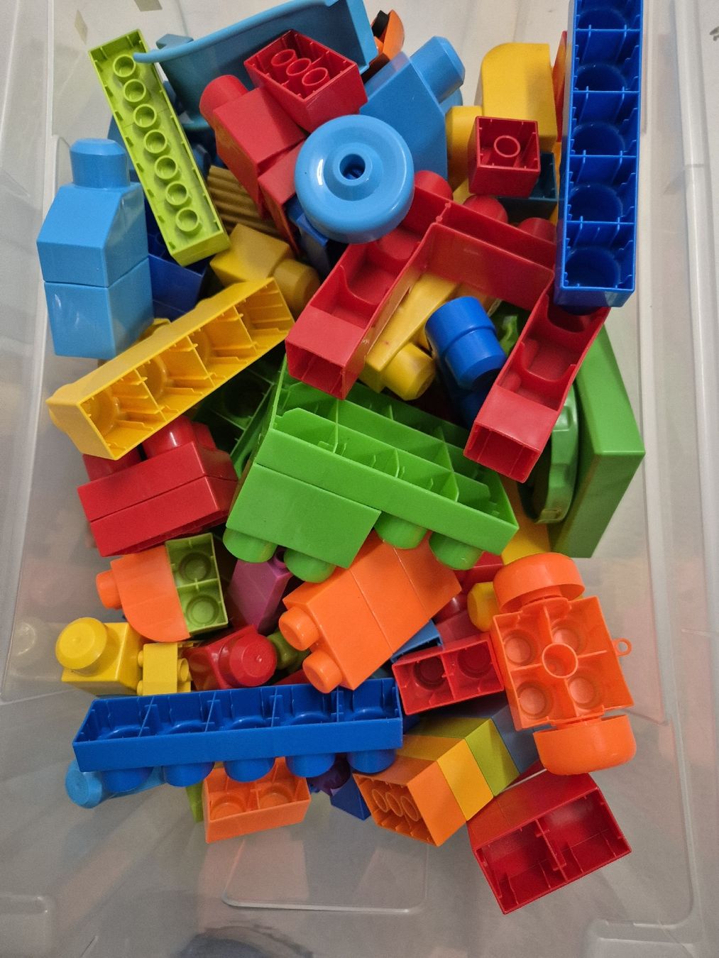 Lego Kit di costruzioni: Lego-Mega Bloks Bausteine Gross, 3 verschieden Grössen – Usato da Altendorf venduto da caj_hry2