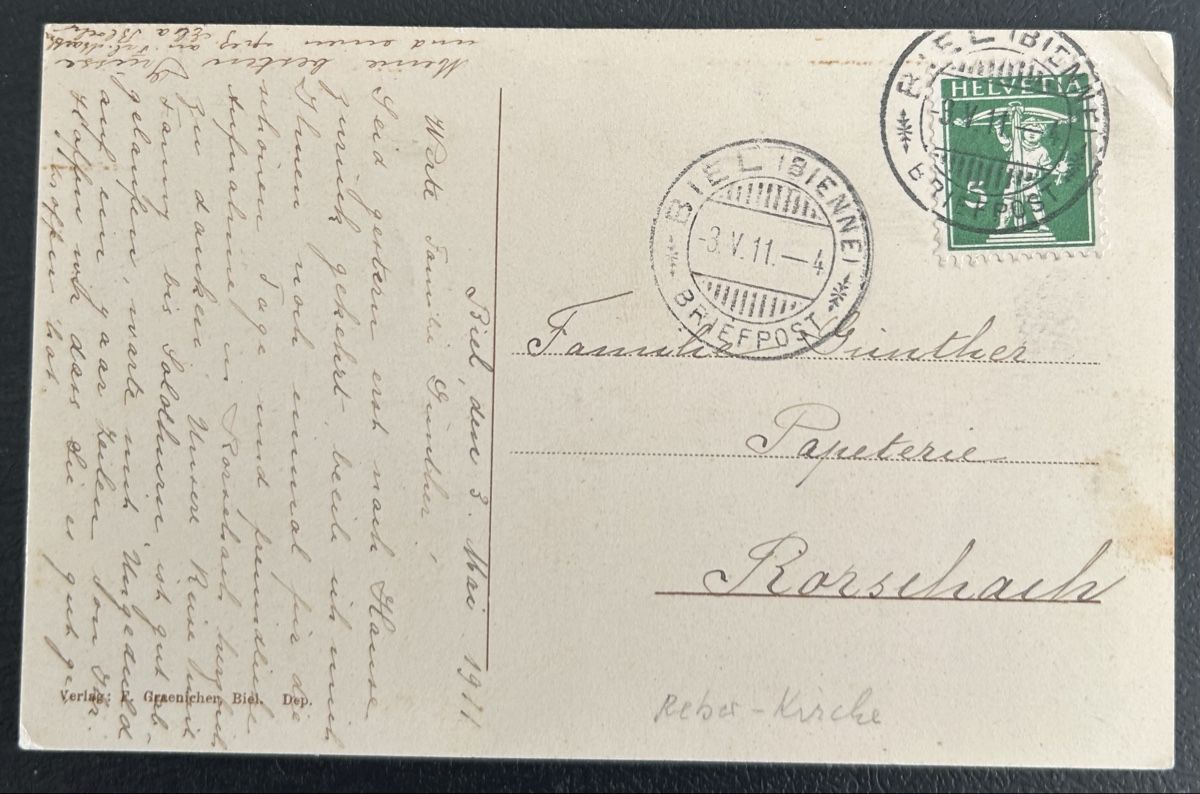 Cartoline postali: AK Biel Bienne  – Usato da Horw venduto da Tellbub 1