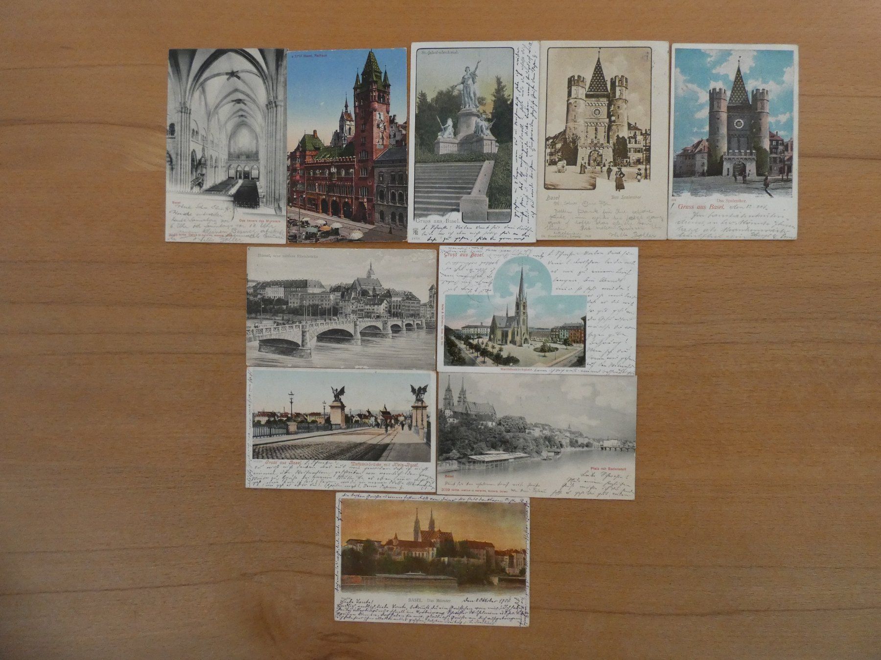 Ansichtskarten: 10 alte Ansichtskarten von Basel 1900 - 1926 – Gebraucht aus Münchwilen TG von sirnmu