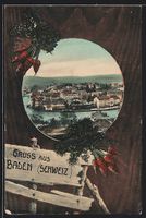AK Baden, Ortsansicht aus der Vogelschau