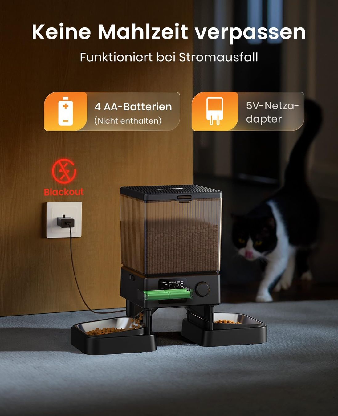 Futter: Futterautomat Katze 2 Näpfe automatisch – Neu und originalverpackt aus Basel von EchoPeak 6