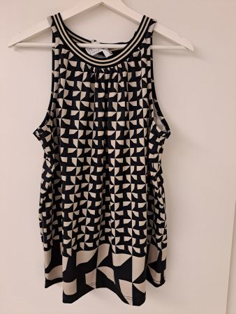 neuwertiges Sommer-Top von Rick Cardona Gr. 40 beige-schwarz