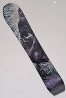 Bild von "Albert Einstein" auf Snowboard gemalt...