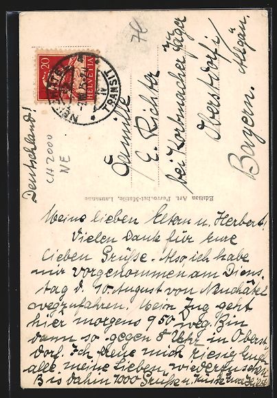 Cartes postales: AK Neuchatel, La Collégiale, 1925 – D'occasion à Berlin par bartko-reher 1