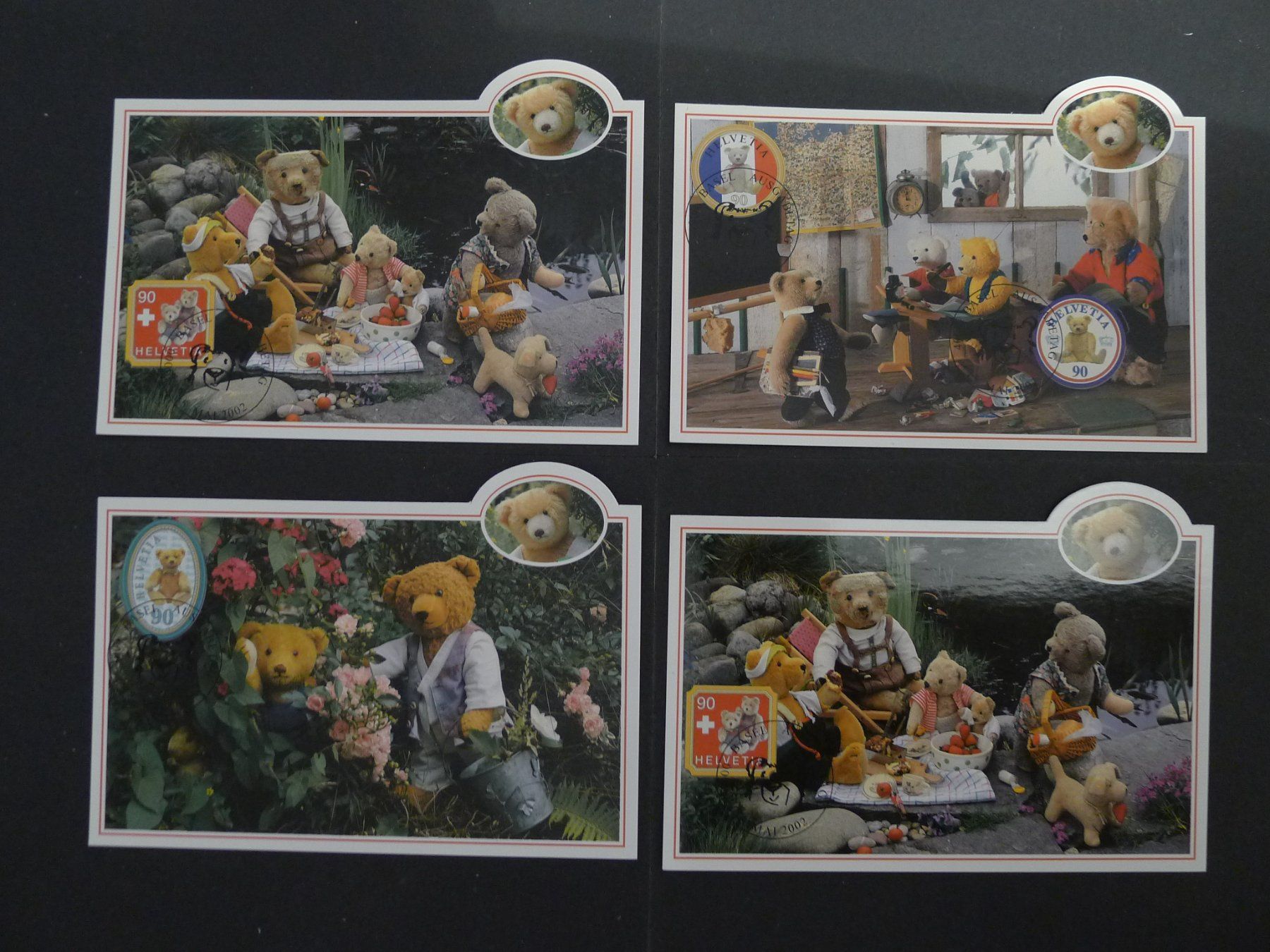 Tutti i francobolli: 2002 Nr. 1054-1058 auf 4 Maximumkarten mit ET Stempel – Usato da Dagmersellen venduto da wyss1982