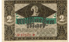 Remscheid 2 Mrd.Mark SN rot 11.08.1923 SS++-VZ