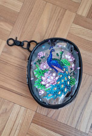 Mini-sac à  accrocher "paon" neuf diamond painting/Mini-Häng