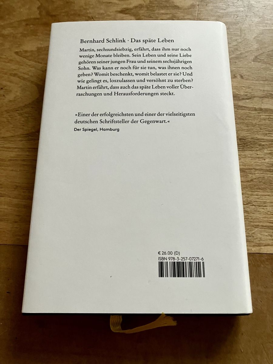 Bücher: B. Schlink: Das späte Leben – Neu (gemäss Beschreibung) aus Buchs AG von Allerleis 1