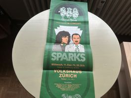 SPARKS rares original Konzert Poster Zürich 11.12.1974