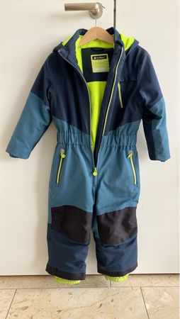 Schneeoverall mit Kapuze blau/marine Grösse 98