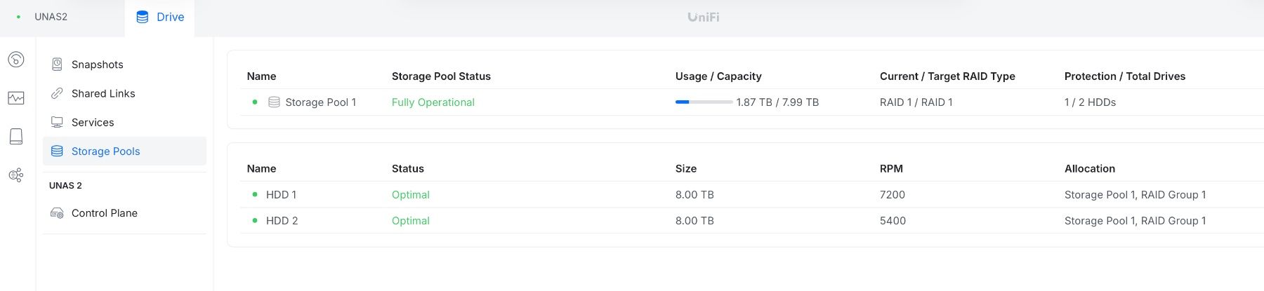 Ubiquiti Server: Ubiquiti Unas 2 mit 2x 8TB HDD – Gebraucht aus Thayngen von Karbonara 1