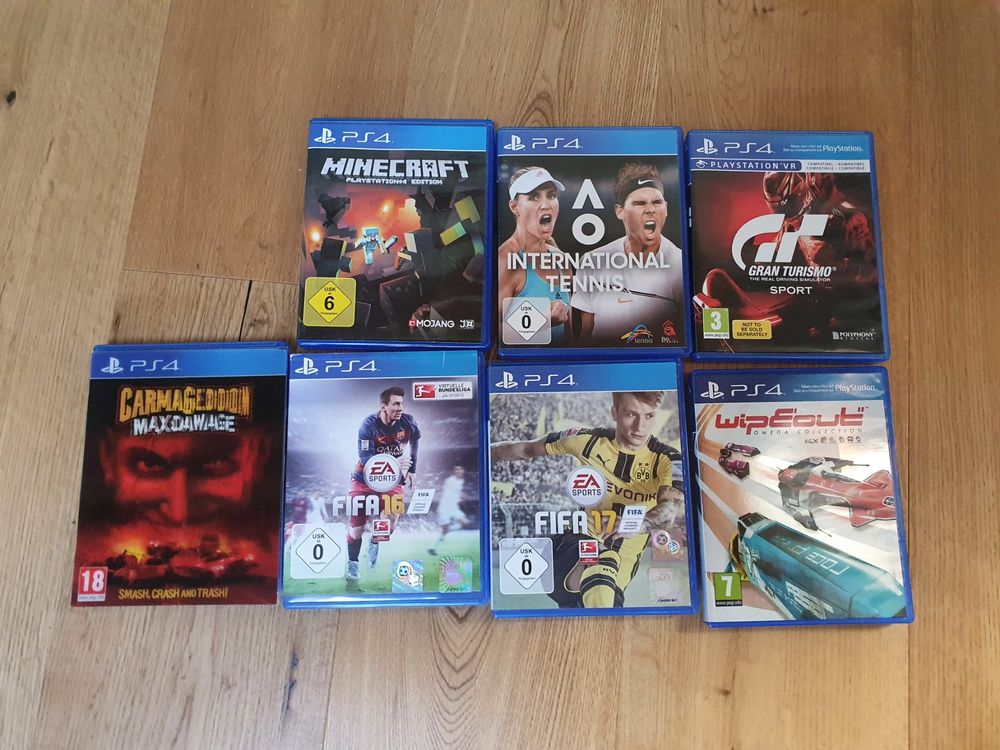 PS4, Lenkrad, Gaspedal, 3 Controller, Games, Playstation TV