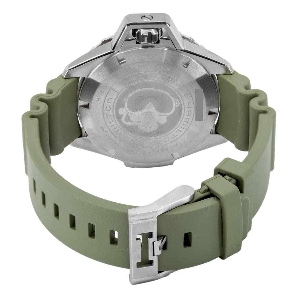 Hamilton Orologi: Hamilton Men's H77825331 Khaki Navy Frogman Auto – Nuovo e nell'imballaggio originale da Schindellegi venduto da harveystore 3