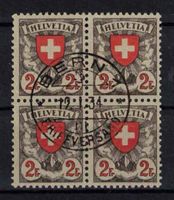 1924 Wappenmuster im 4er-Block ʘ  (Nr.166)