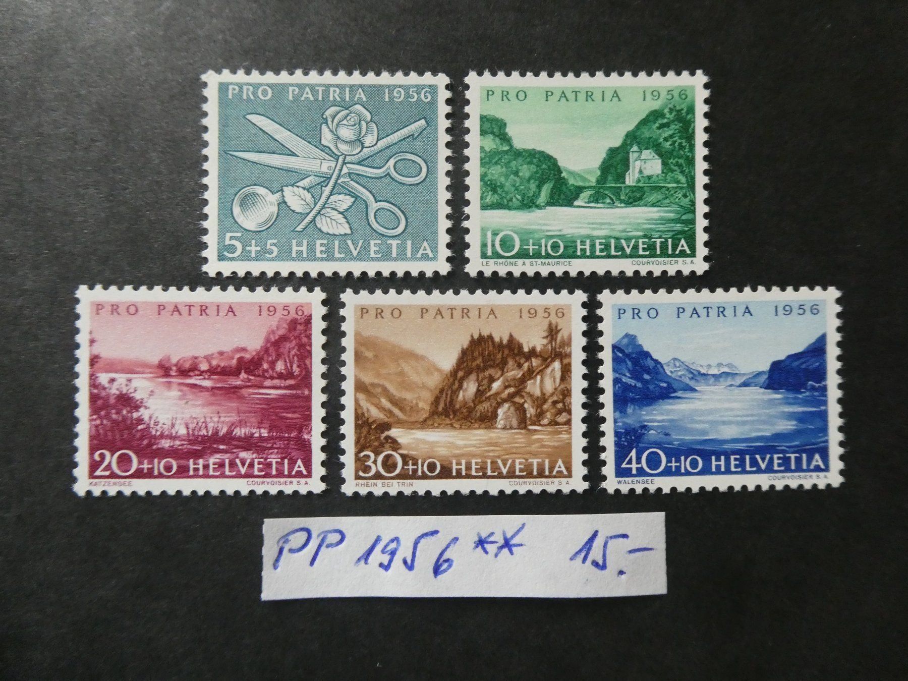 Alle Briefmarken: Pro Patria 1956 postfrisch – Gebraucht aus Lausen von Herbamare01