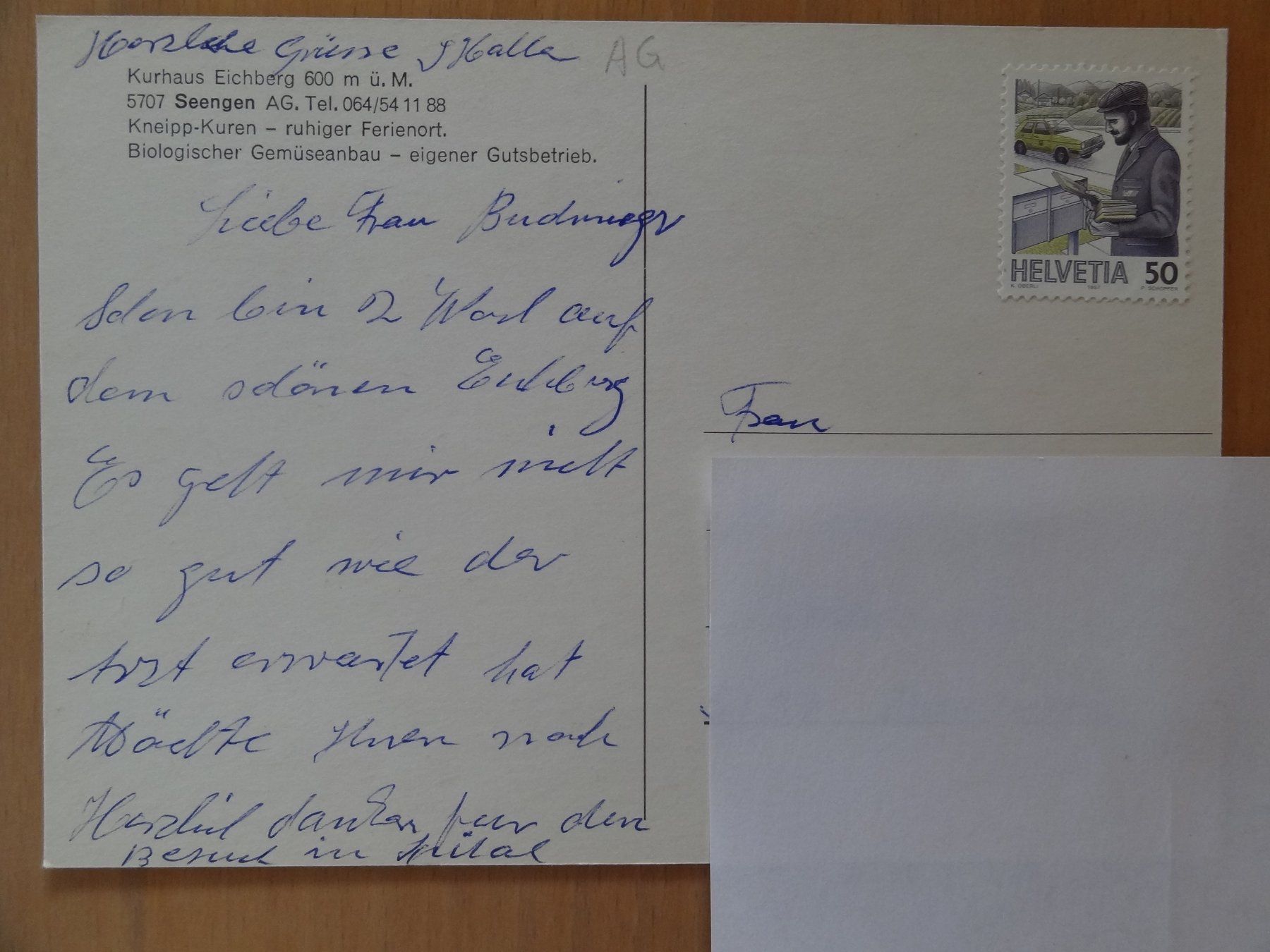Cartoline postali: Seengen - Kurhaus Eichberg - 1978 – Usato da St Léonard venduto da Riglin 1