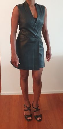 Kleid Bcbgmaxazria 34 Kunstleder schwarz