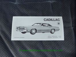 Cadillac Modellprogramm 1969 Prospekt deustch/franz. GM-Biel