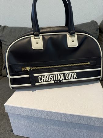 Sac à main Christian Dior, noir et blanc, comme neuf