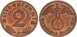 2 Pfennig Deutsches Reich Reichspfennig 1939 E