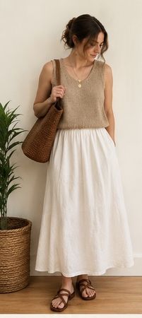 Public Sleeveless Top Beige Size 38 Silk Blend