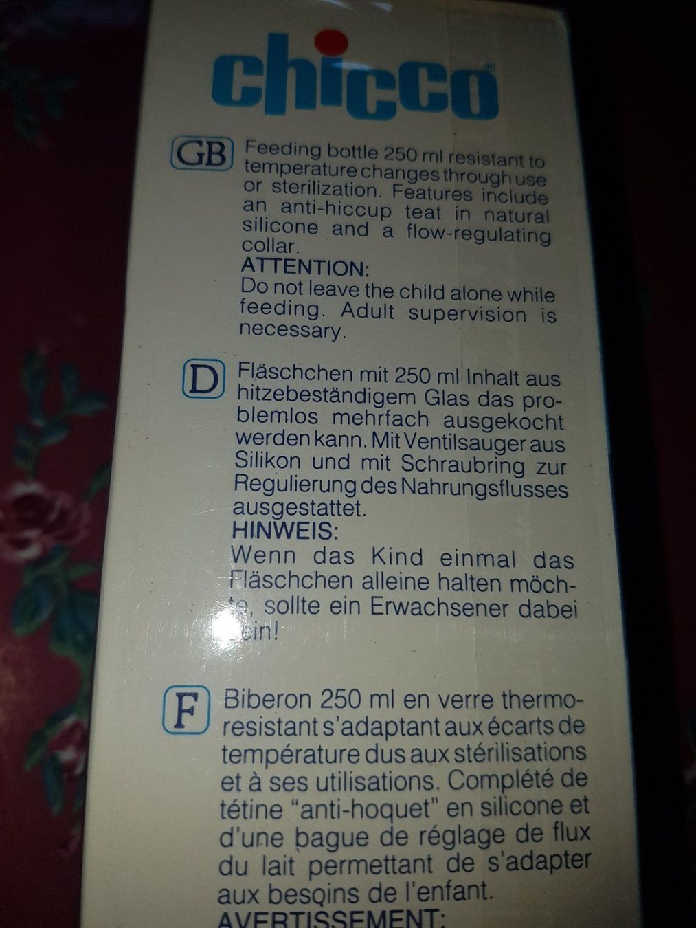 Chicco Pasti del neonato: 3 Glasschoppen flaschen chicco – Nuovo e nell'imballaggio originale da Schwarzenburg venduto da Sunny0290 1