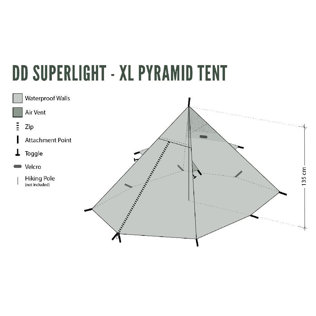DD Hammocks Tende : DD Hammocks DD SL Pyramid Tent XL – Nuovo e nell'imballaggio originale da Tulln venduto da HaengemattenShop 6