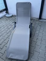 Gartenliege verstellbar Aluminium Textilgrau guter Zustand