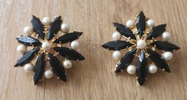 Ohrclips Blume & Perlen - Modeschmuck
