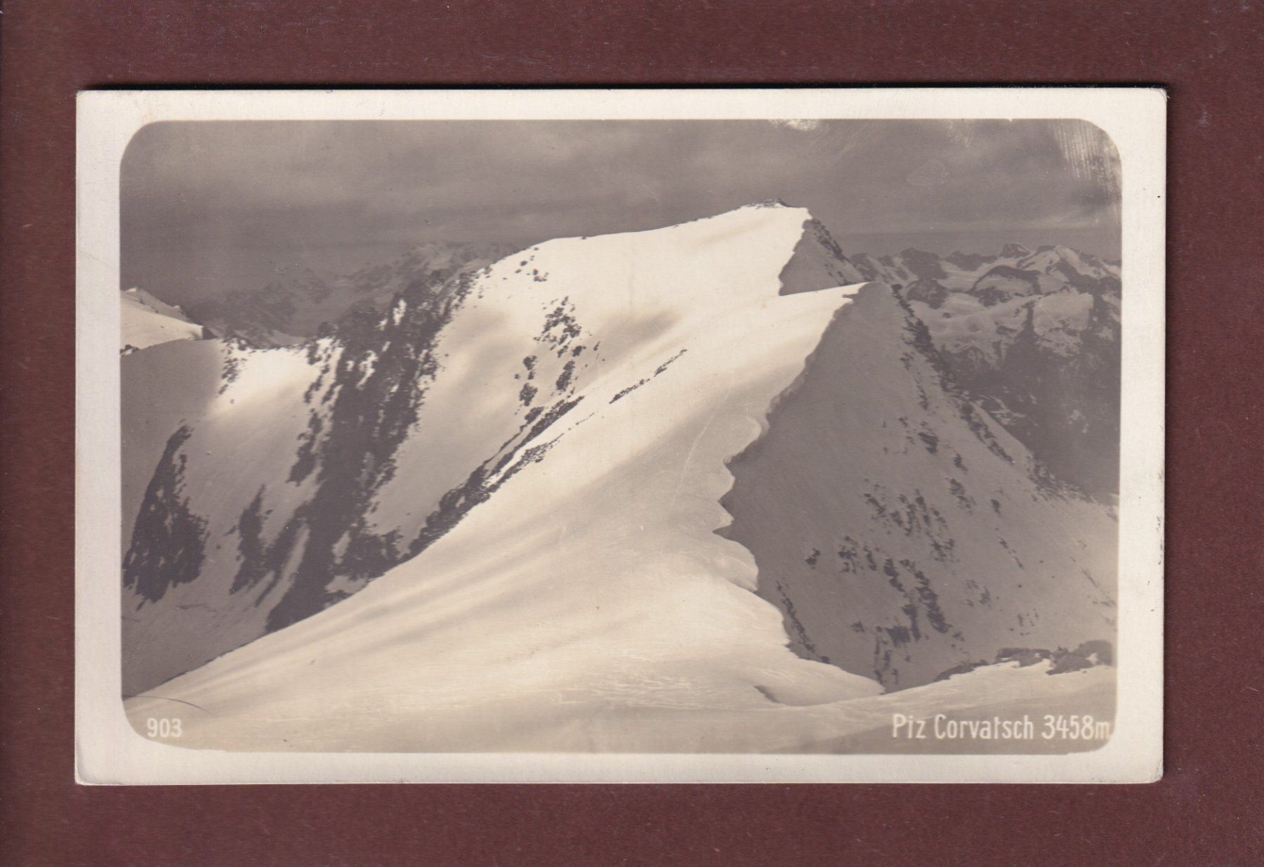 Cartoline postali: PIZ CORVATSCH - 1920 – Usato da Pully venduto da nicecards