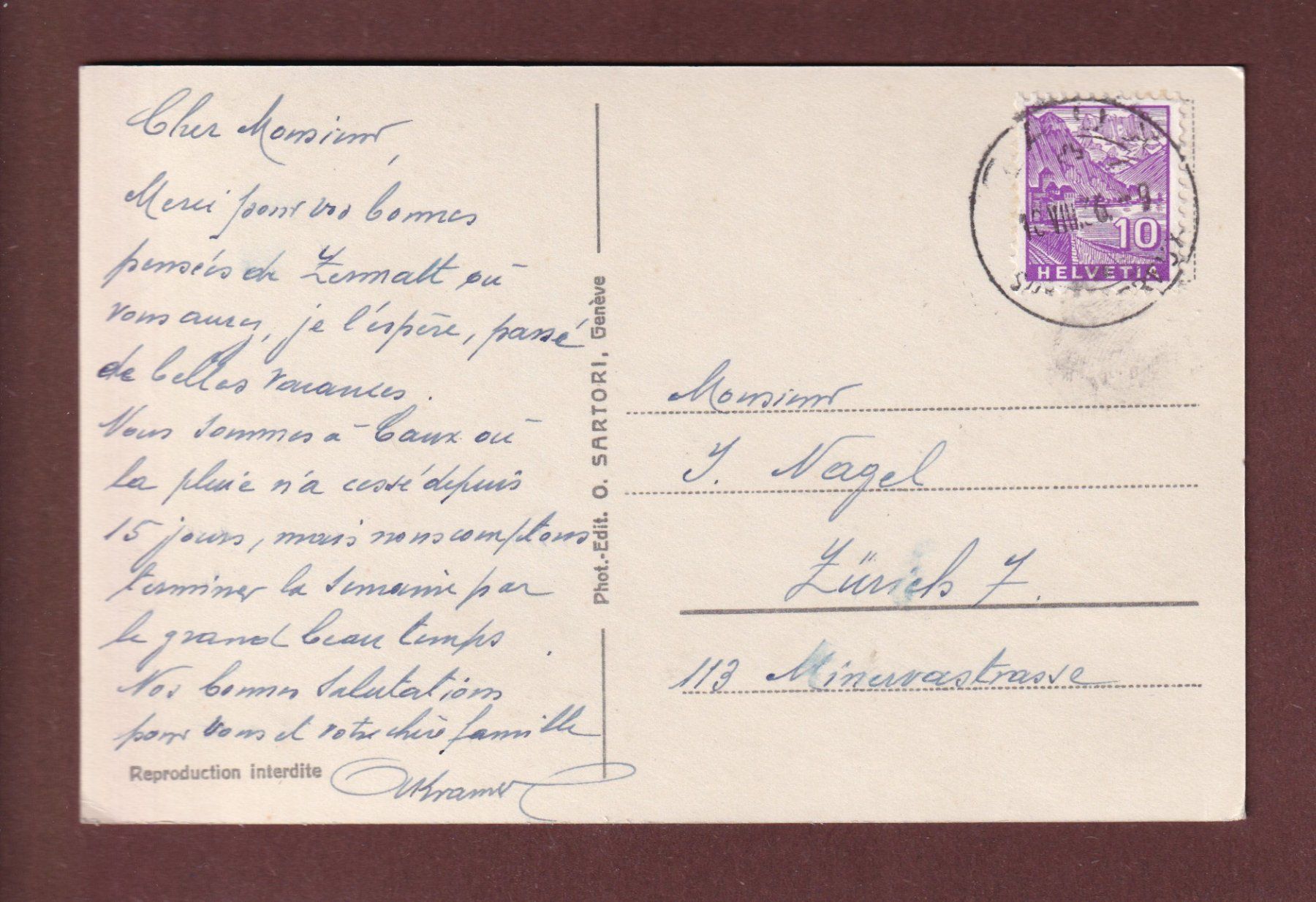 Cartoline postali: CAUX - Dents du Midi - 1936 – Usato da Pully venduto da nicecards-shop 1
