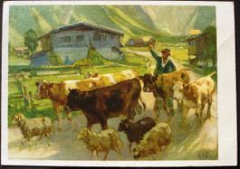 LANDWIRTSCHAFT Heimkehr von der Alp, Künstler AK Ernst Hodel