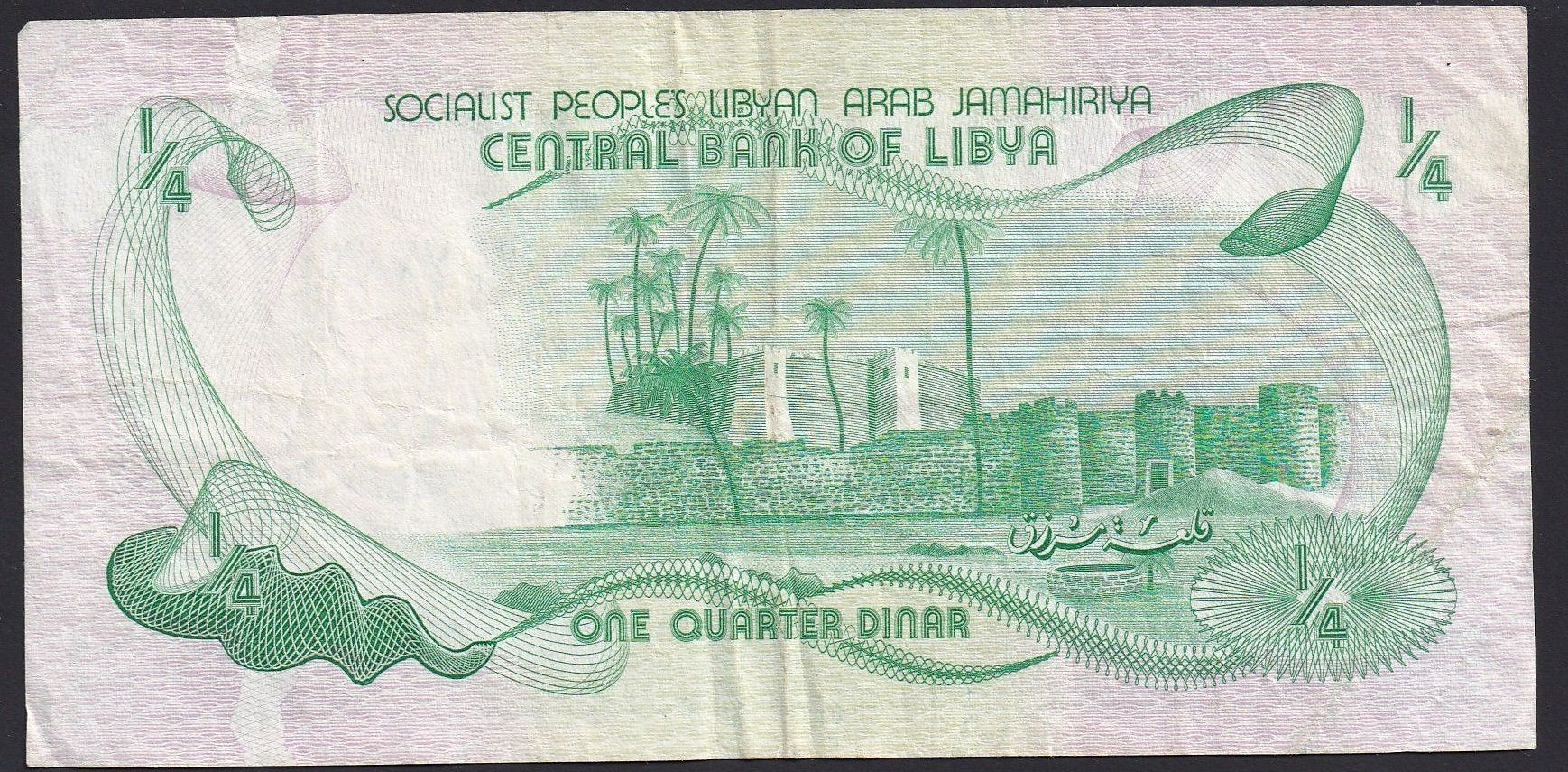 Banknoten: Libyen 1/4 Dinar 1981 – Gebraucht aus Brugg AG von banknoten_muesli 1