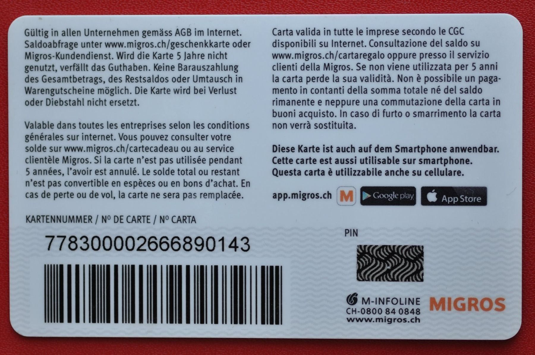 Cartes: geschenkkarte – D'occasion à Laupen BE par Gufi57 1