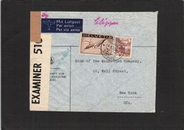 Zensur-Flugpost Basel - New York ,4.X.1940 , SBK Nr. F13