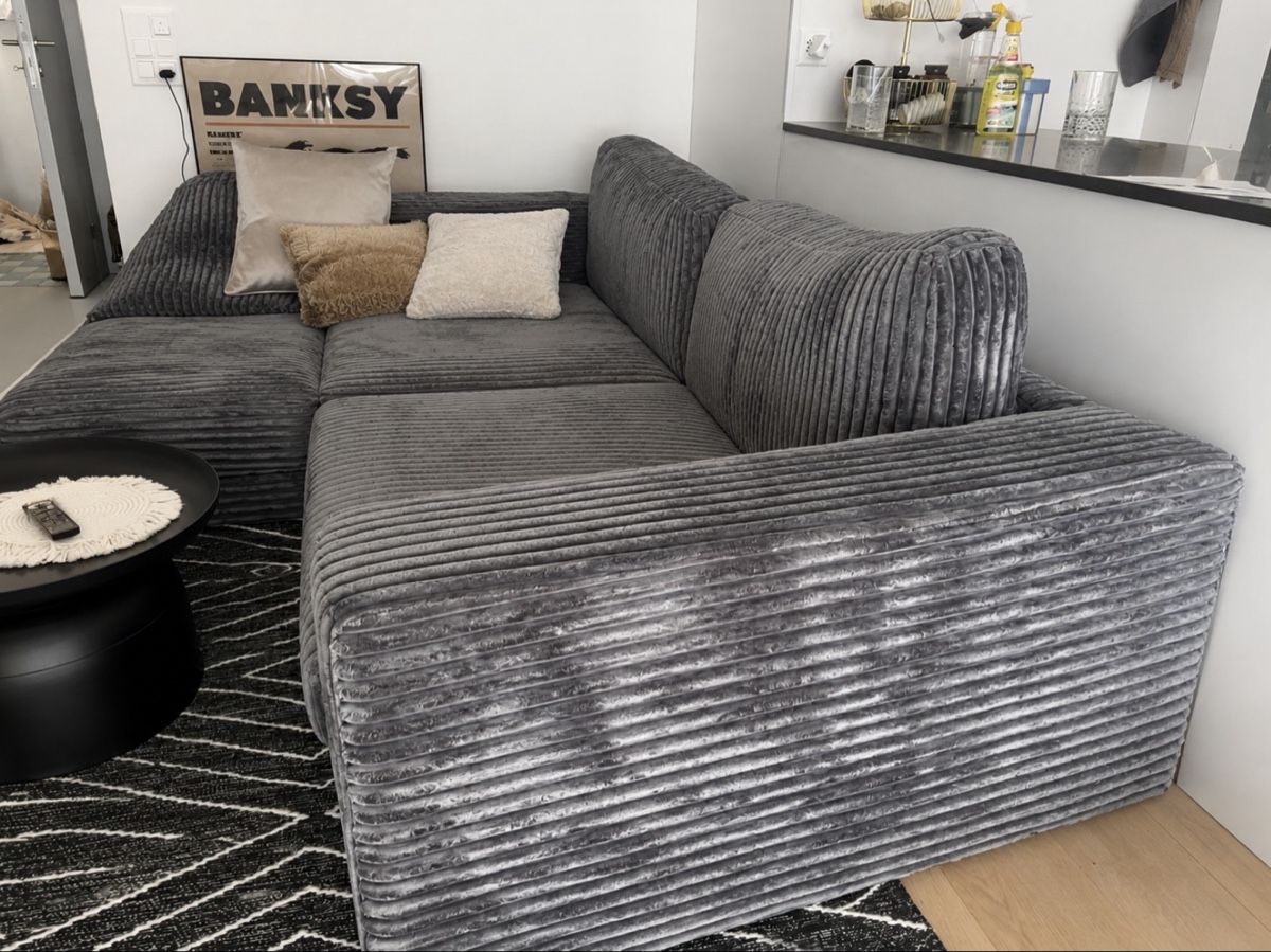Divani: Ecksofa Grau Cord Stoff Sofa gute Zustand – Usato da Dübendorf venduto da kir_8rlt 1
