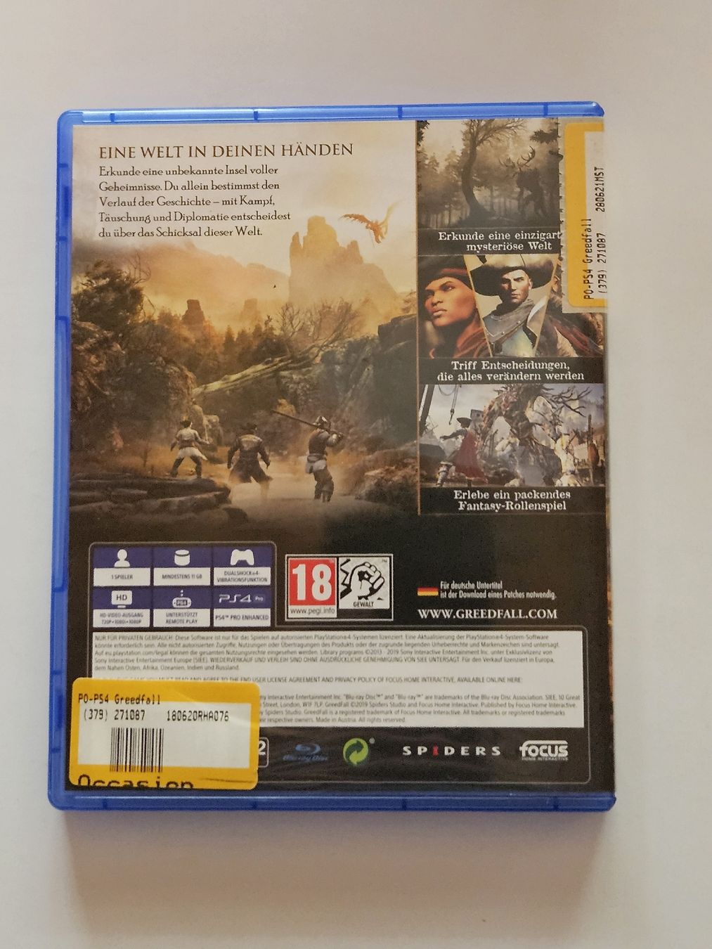Giochi: PS4 Greed Fall / #WT18 – Usato da Oberdorf BL venduto da BaldenEagle 3