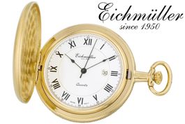 Eichmüller Taschenuhr IP goldig mattiert