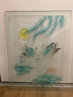 asiatische Wanddeko aus Glas (eingeritzt) - ver. Motive