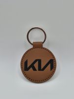🔑 Kia Schlüsselanhänger Leder mit neuem Logo & Lasergravur