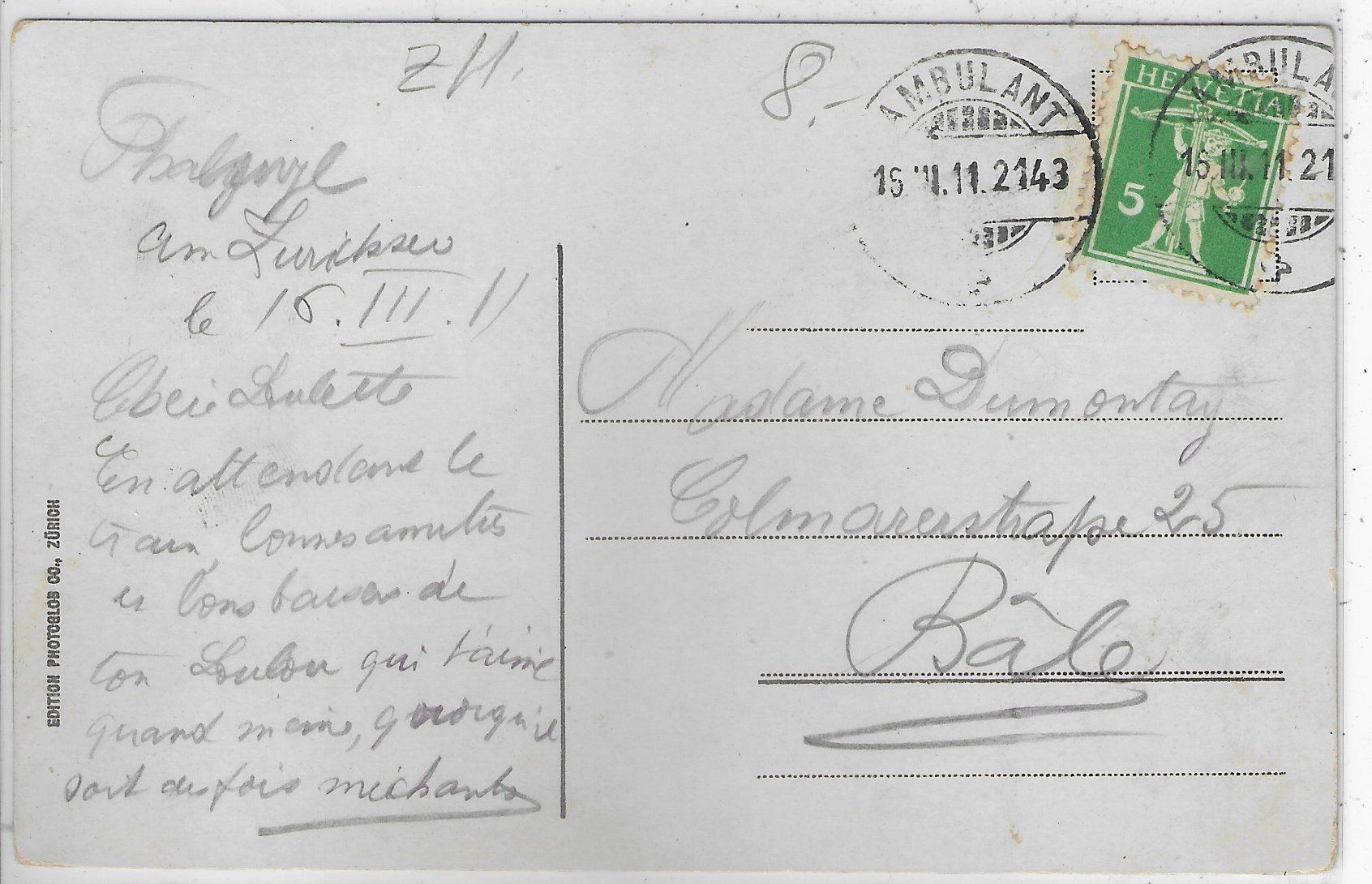 Cartoline postali: Thalwil und die Alpen - Litho – Usato da Ettingen venduto da Kartenplanet 1