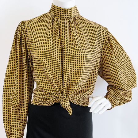 Bluse Gr. M/L GEORGES RECH mit Schluppe Designer VINTAGE 80s