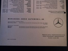 Prospekt Preisliste und Händlerverz. Mercedes-Benz 1969