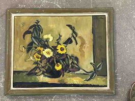 Oelgemaelde Blumenstillleben mit Rahmen akzeptabel