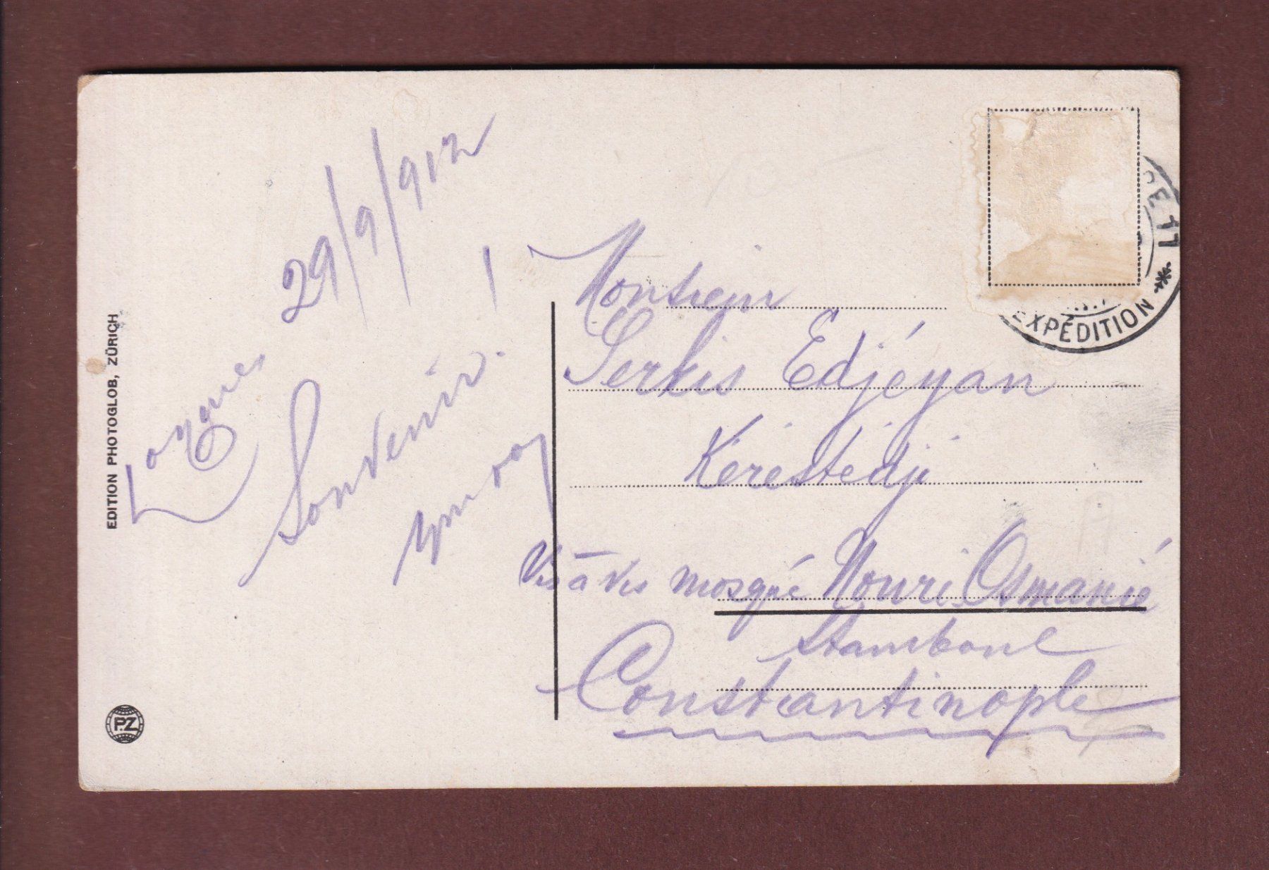 Cartoline postali: LAUSANNE - Château d'Ouchy - 1912 – Usato da Pully venduto da nicecards 1