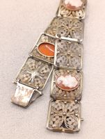 Jugendstil 800er Silber Filigran Armband Gemme Meisterpunze