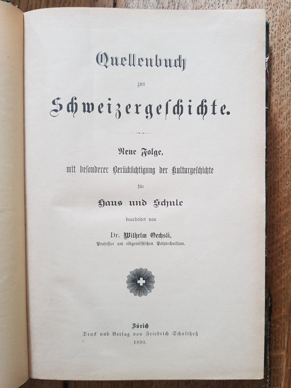 Bücher: Quellenbuch Schweizer Geschichte von 1893 – Gebraucht aus Roches BE von Fanato7 2